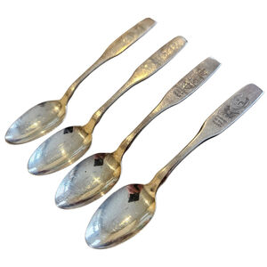 Set of 4 Oneida Ltd Silversmiths Canada Centennial Spoons 1967 – 4.5”...